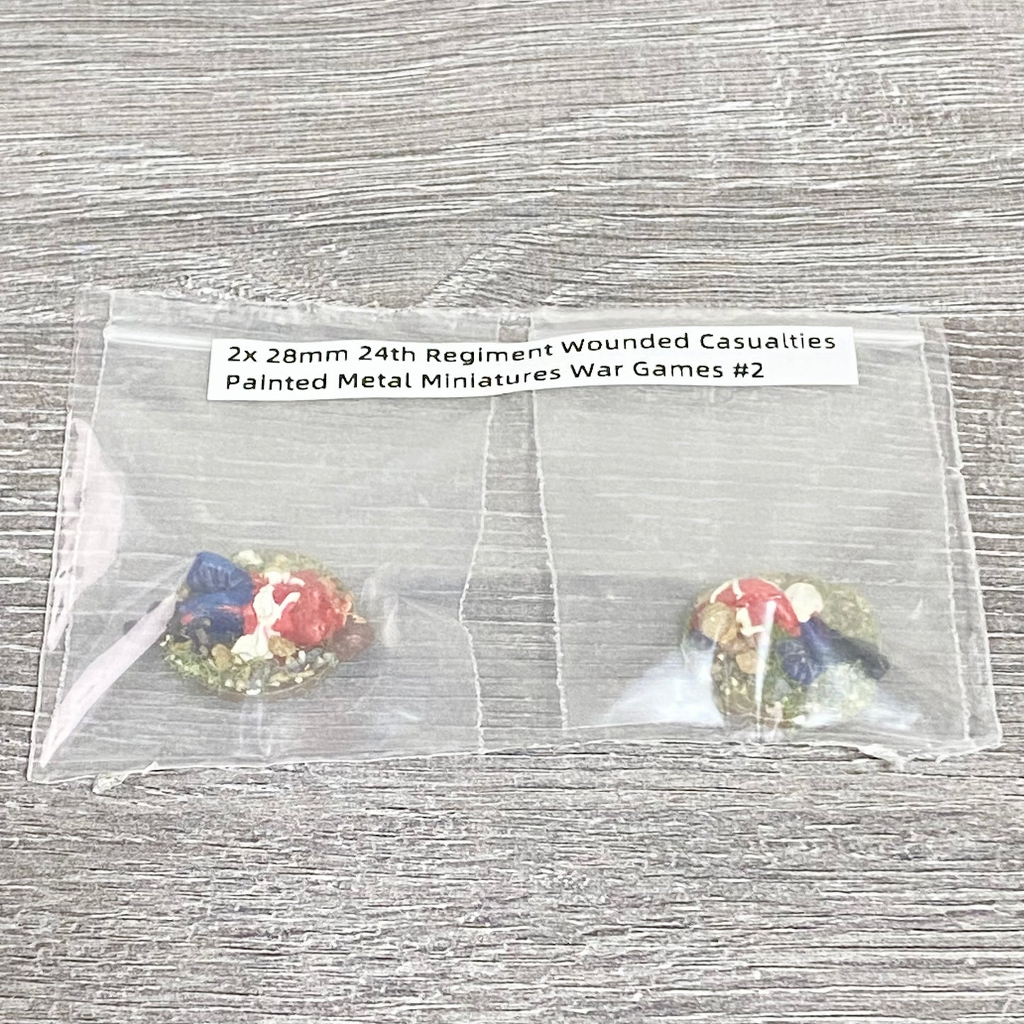 2x 28mm 24th Regiment Wounded Casualties Painted Metal Miniatures War Games #2