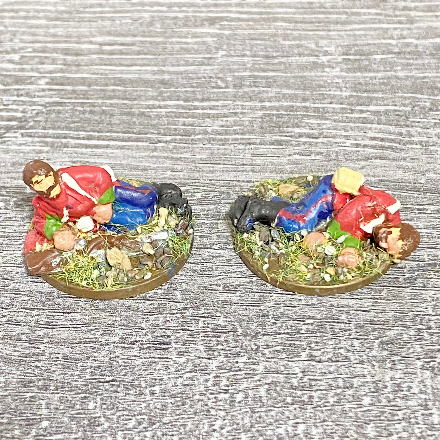 2x 28mm 24th Regiment Wounded Casualties Painted Metal Miniatures War Games #3