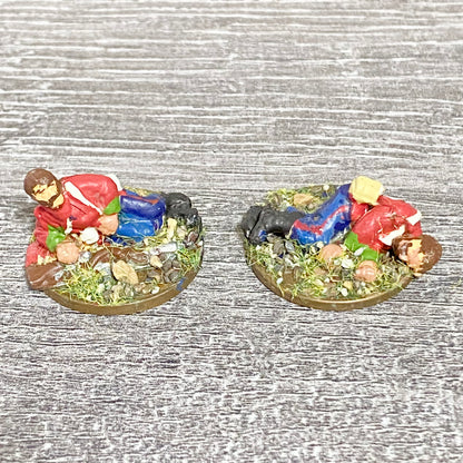 2x 28mm 24th Regiment Wounded Casualties Painted Metal Miniatures War Games #3