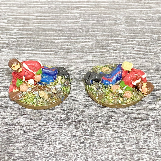 2x 28mm 24th Regiment Wounded Casualties Painted Metal Miniatures War Games #3