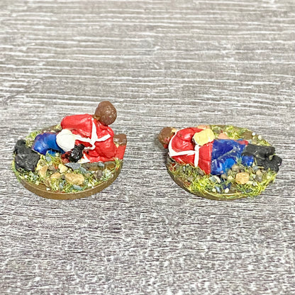 2x 28mm 24th Regiment Wounded Casualties Painted Metal Miniatures War Games #3