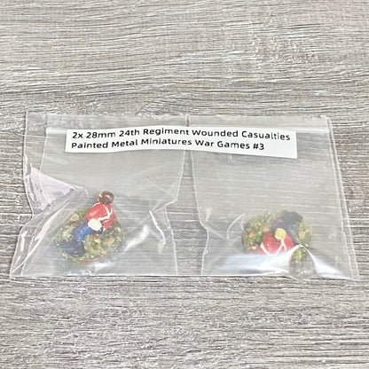 2x 28mm 24th Regiment Wounded Casualties Painted Metal Miniatures War Games #3