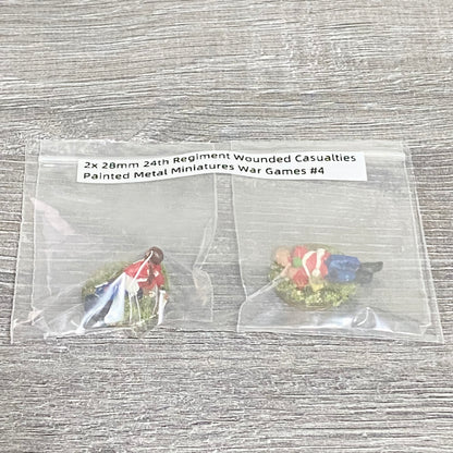 2x 28mm 24th Regiment Wounded Casualties Painted Metal Miniatures War Games #4