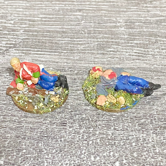 2x 28mm 24th Regiment Wounded Casualties Painted Metal Miniatures War Games #5