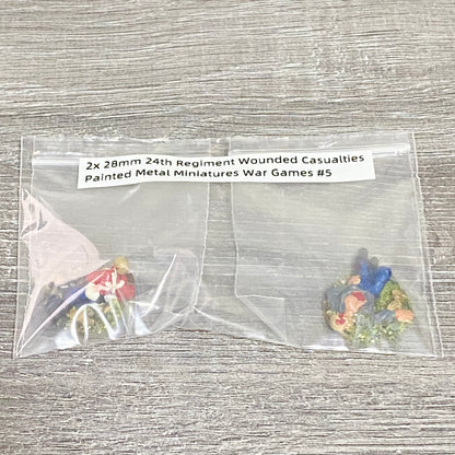 2x 28mm 24th Regiment Wounded Casualties Painted Metal Miniatures War Games #5