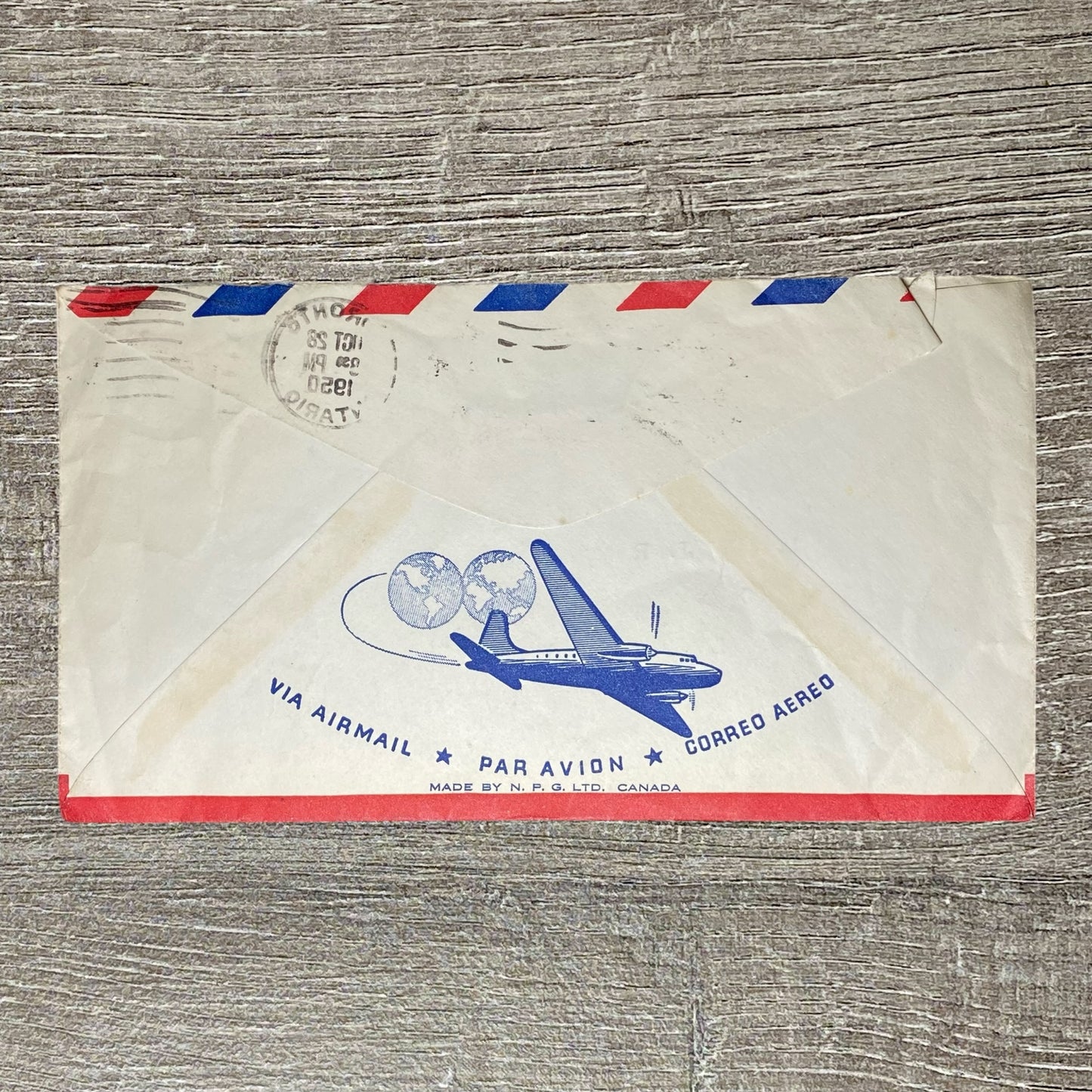 Oct 1950 Air Mail Cover Canada To England Law Courts Toronto Postmarked 5c 10c