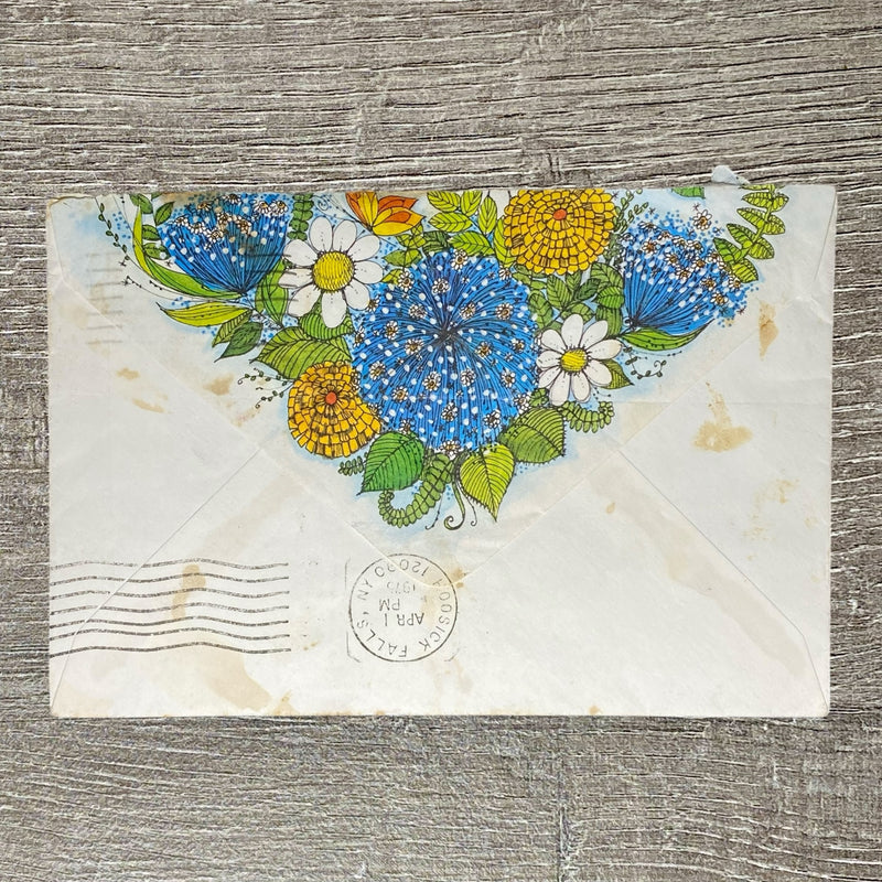 1975 Air Mail Cover New York To England Hoosick Falls Postmarked 3 Cent Stamps