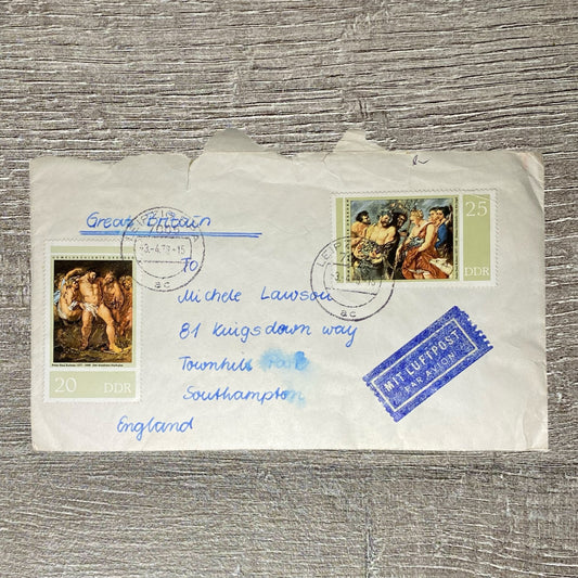 1978 Par Avion Air Mail Cover Germany To England Leipzig Postmarked 20 & 25 DDR