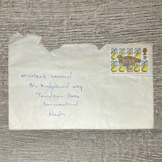 1970s Vintage Collectible Envelope Cover To Southampton Twelve Days Of Christmas