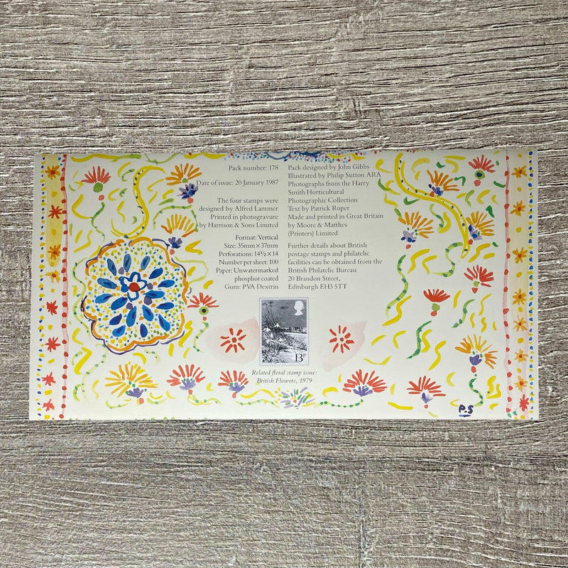 GB QEII 1987 Royal Mail Flowers Presentation Pack No. 178 4 Mint Stamps MNH