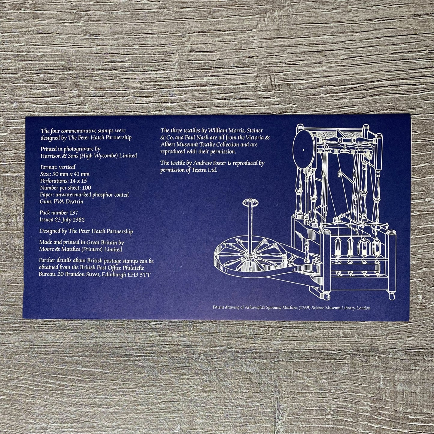 GB QEII 1982 Royal Mail British Textiles Mint Stamps Presentation Pack No. 137