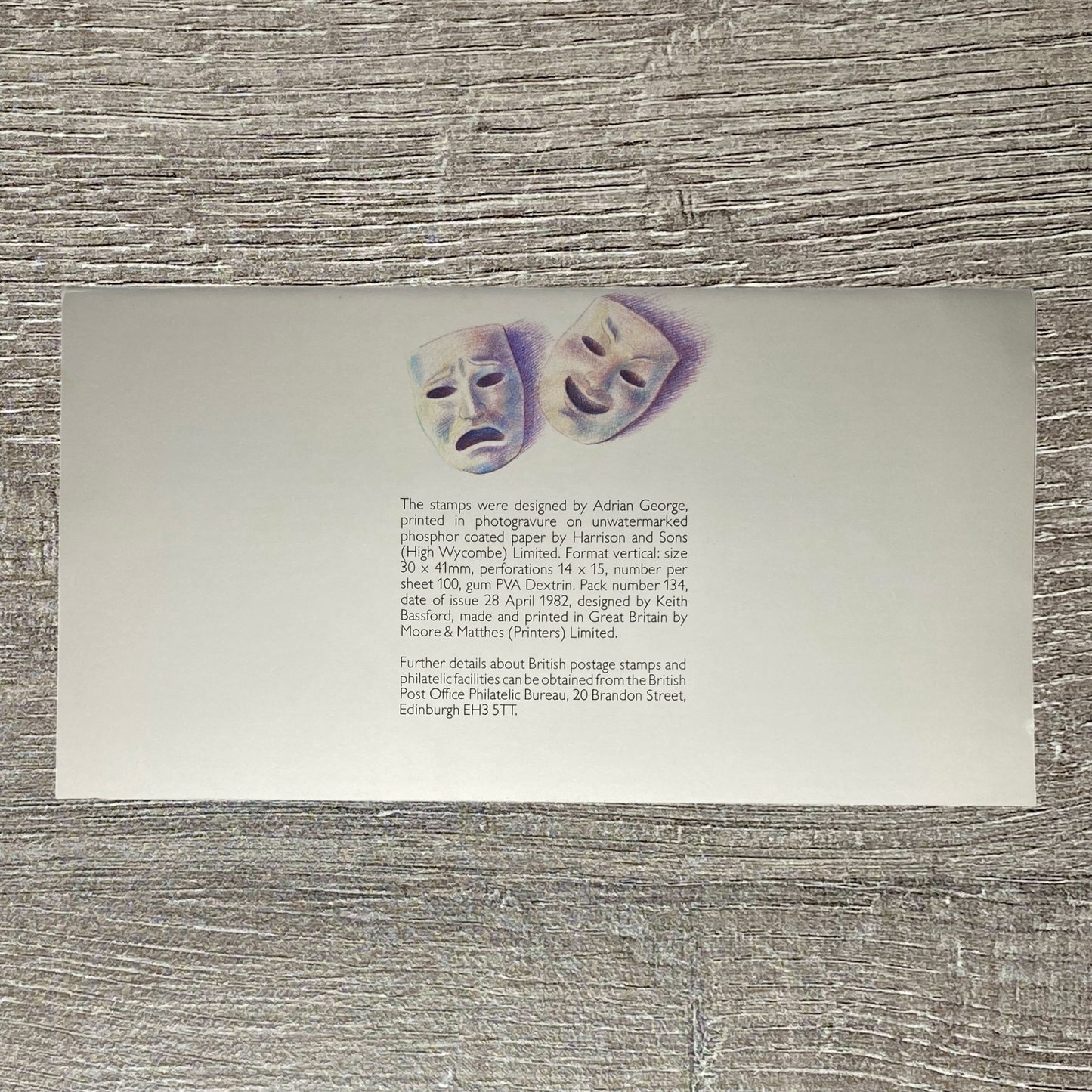 GB QEII 1982 Royal Mail British Theatre Mint Stamps Presentation Pack No. 134