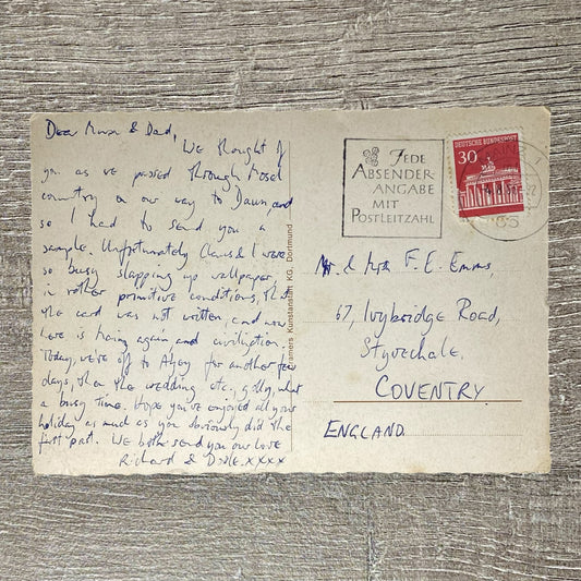 1966 Bad Bertrich Postcard Handwritten Message Germany To England 30 Pfennig