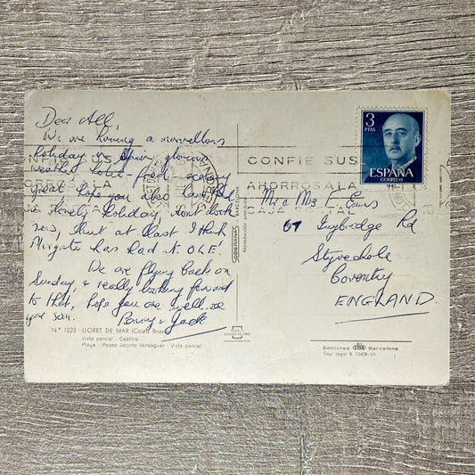1986 Costa Brava Scenes Postcard Handwritten Message Spain To England 3 Peseta