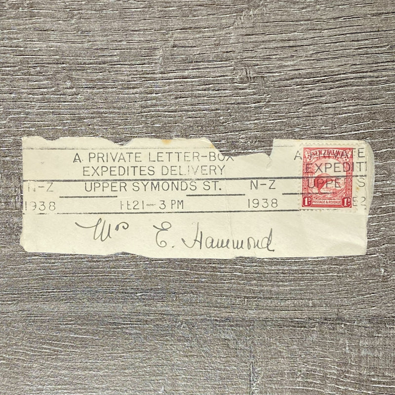 1938 Private Letter-Box Postal Wrapper Cut Out New Zealand 1d Kiwi Bird SG 557