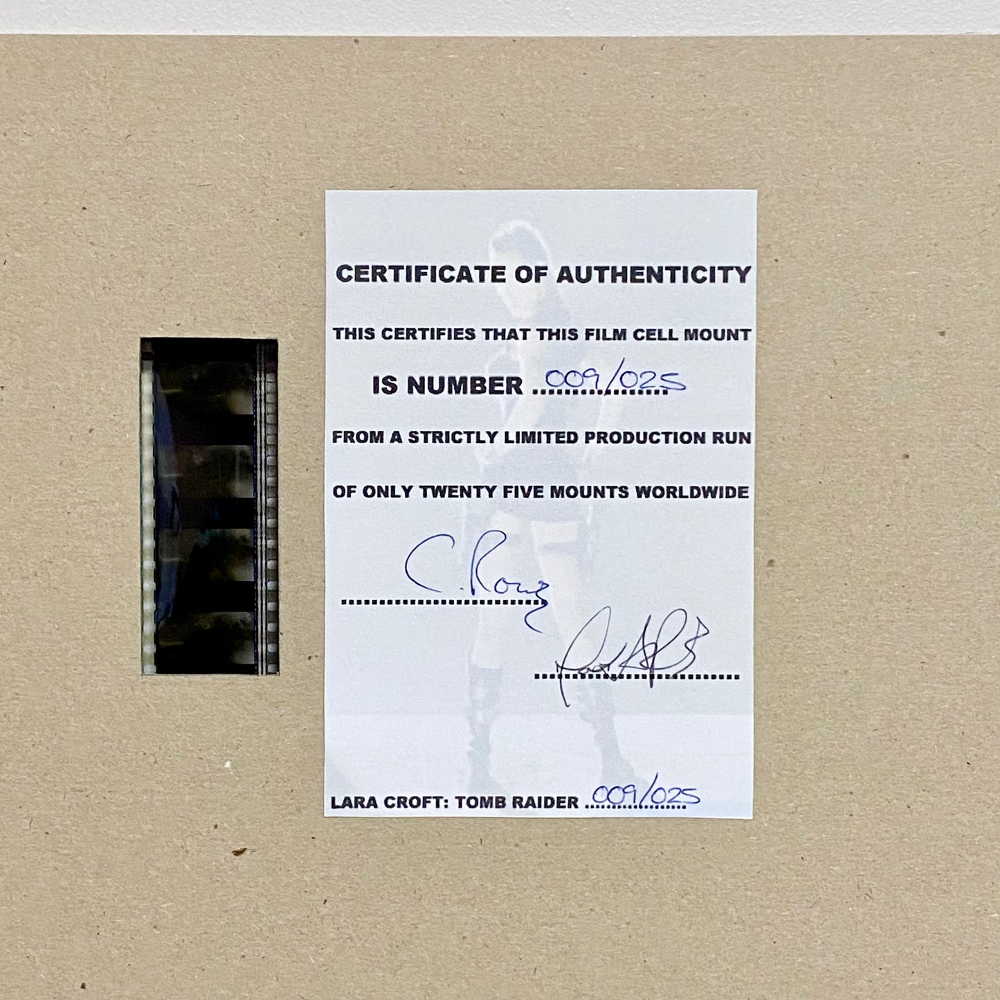 Tomb Raider Lara Croft Film Cell 009/025 Limited Edition Display Extremely Rare