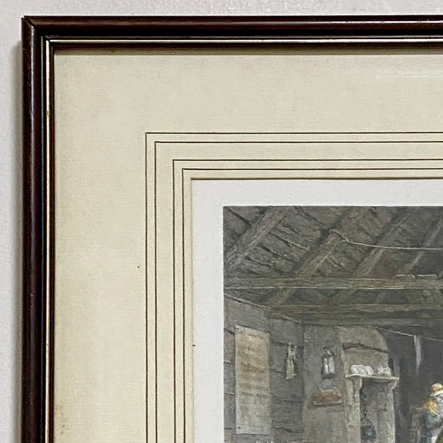 Australian Shepherd's Hut John Skinner Prout Engraving Print c1860 Framed Glazed