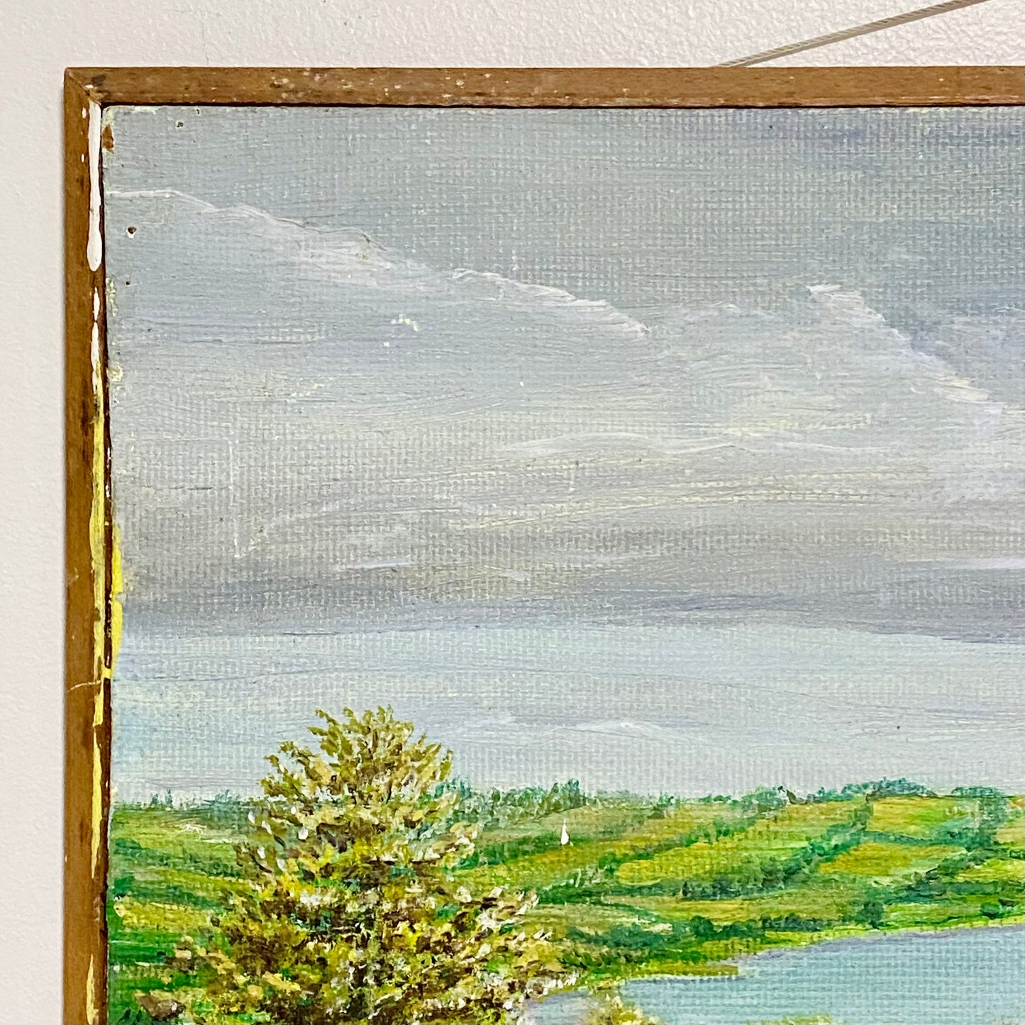 Vintage Rural Scenery Oil On Board Painting Sheep Signed Mobbs 1969 Framed Rare