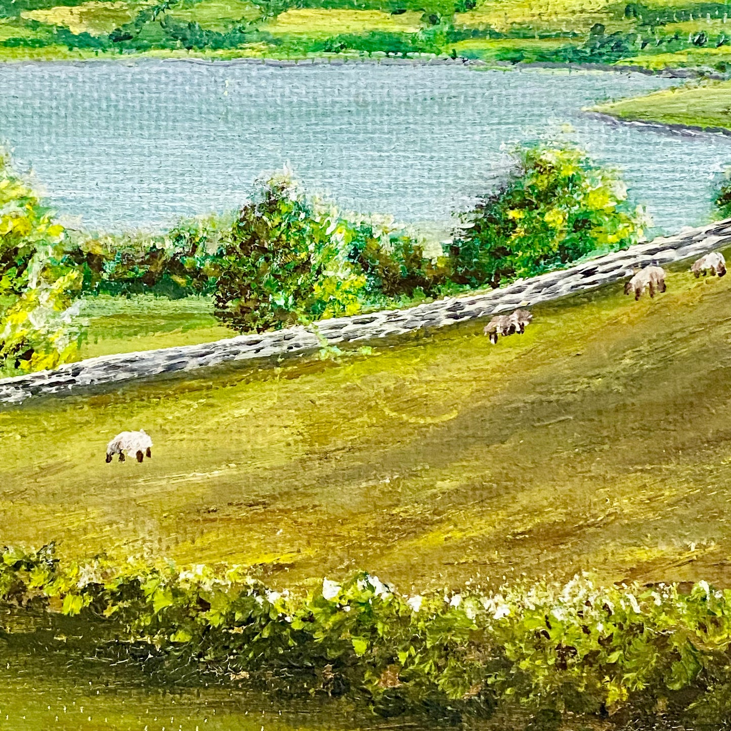 Vintage Rural Scenery Oil On Board Painting Sheep Signed Mobbs 1969 Framed Rare