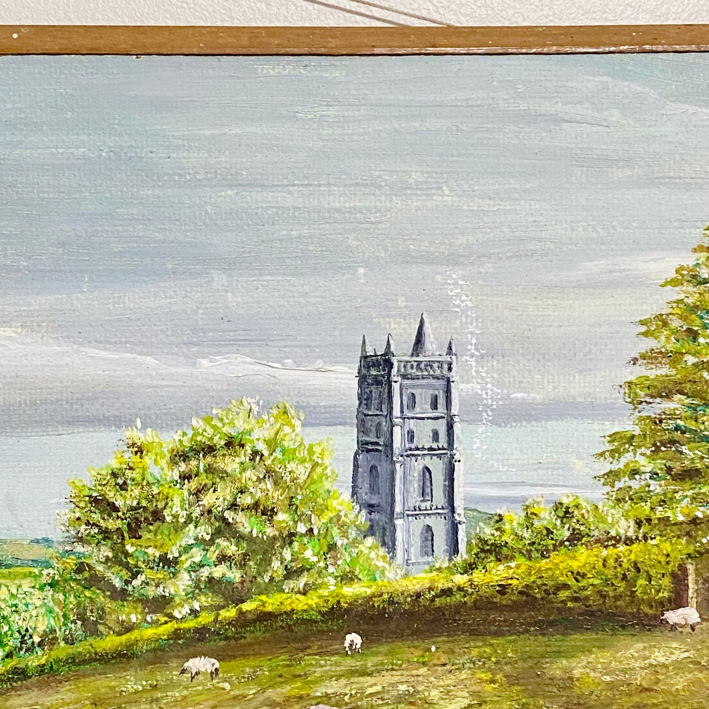 Vintage Rural Scenery Oil On Board Painting Sheep Signed Mobbs 1969 Framed Rare