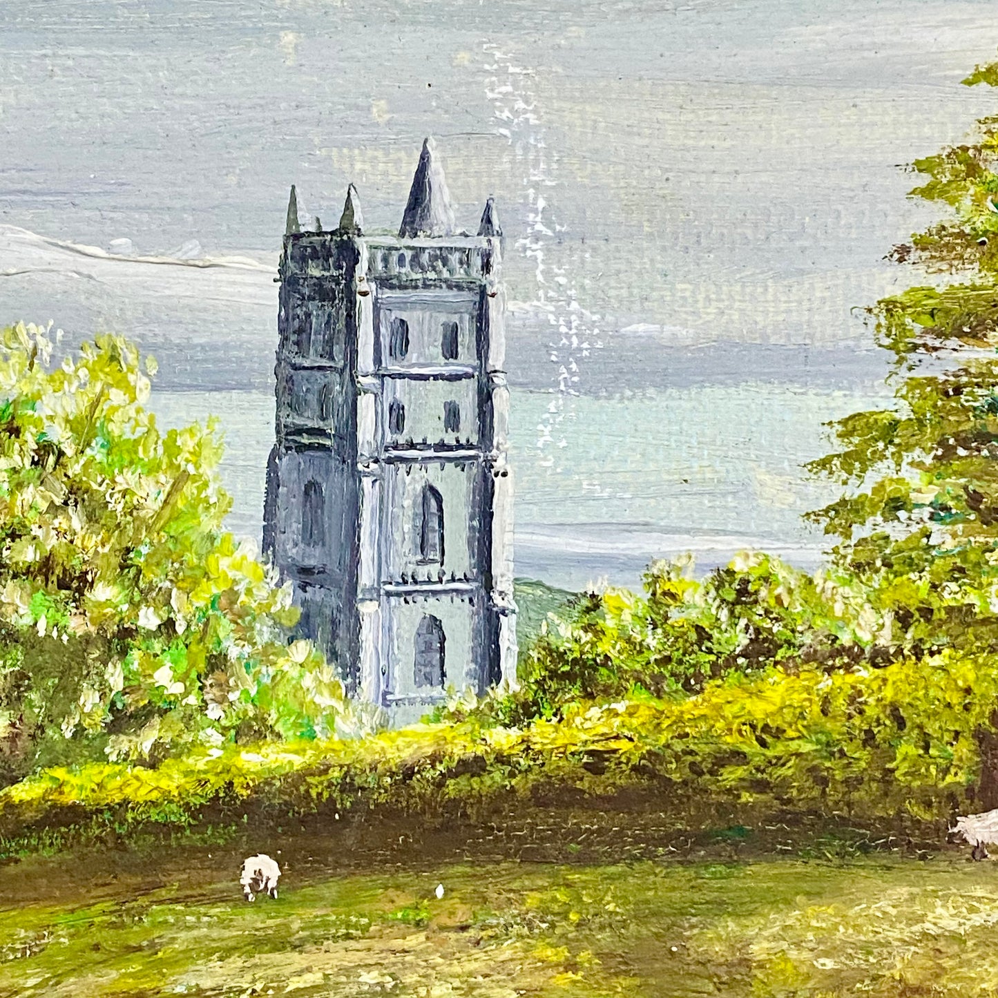 Vintage Rural Scenery Oil On Board Painting Sheep Signed Mobbs 1969 Framed Rare