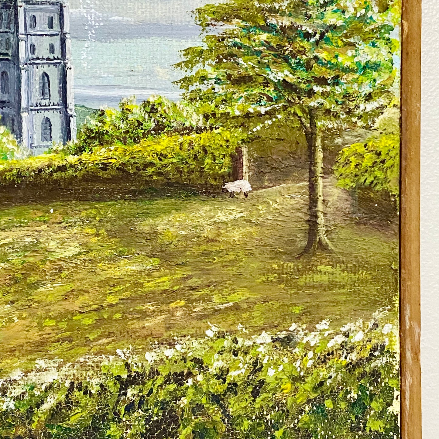 Vintage Rural Scenery Oil On Board Painting Sheep Signed Mobbs 1969 Framed Rare