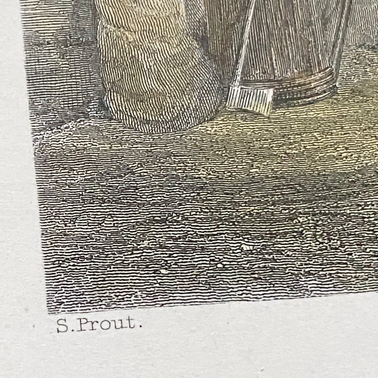 Australian Shepherd's Hut John Skinner Prout Engraving Print c1860 Framed Glazed