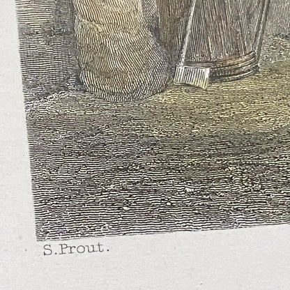 Australian Shepherd's Hut John Skinner Prout Engraving Print c1860 Framed Glazed