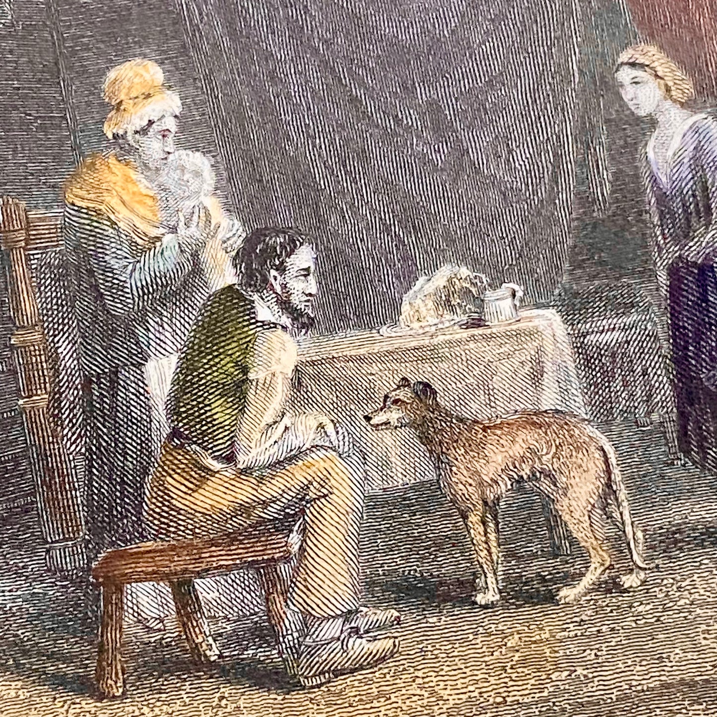 Australian Shepherd's Hut John Skinner Prout Engraving Print c1860 Framed Glazed