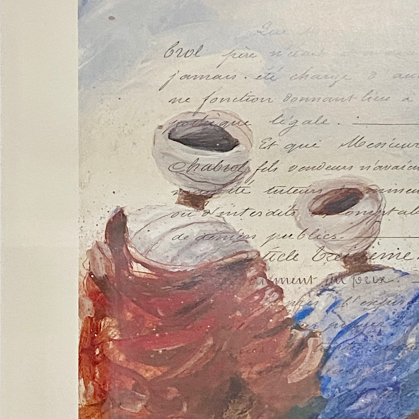 Vintage Bedouins Assis I Etude Art Print Plate Signed Yann Letestu Framed Glazed