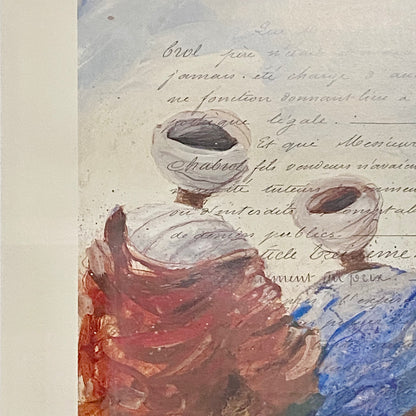 Vintage Bedouins Assis I Etude Art Print Plate Signed Yann Letestu Framed Glazed