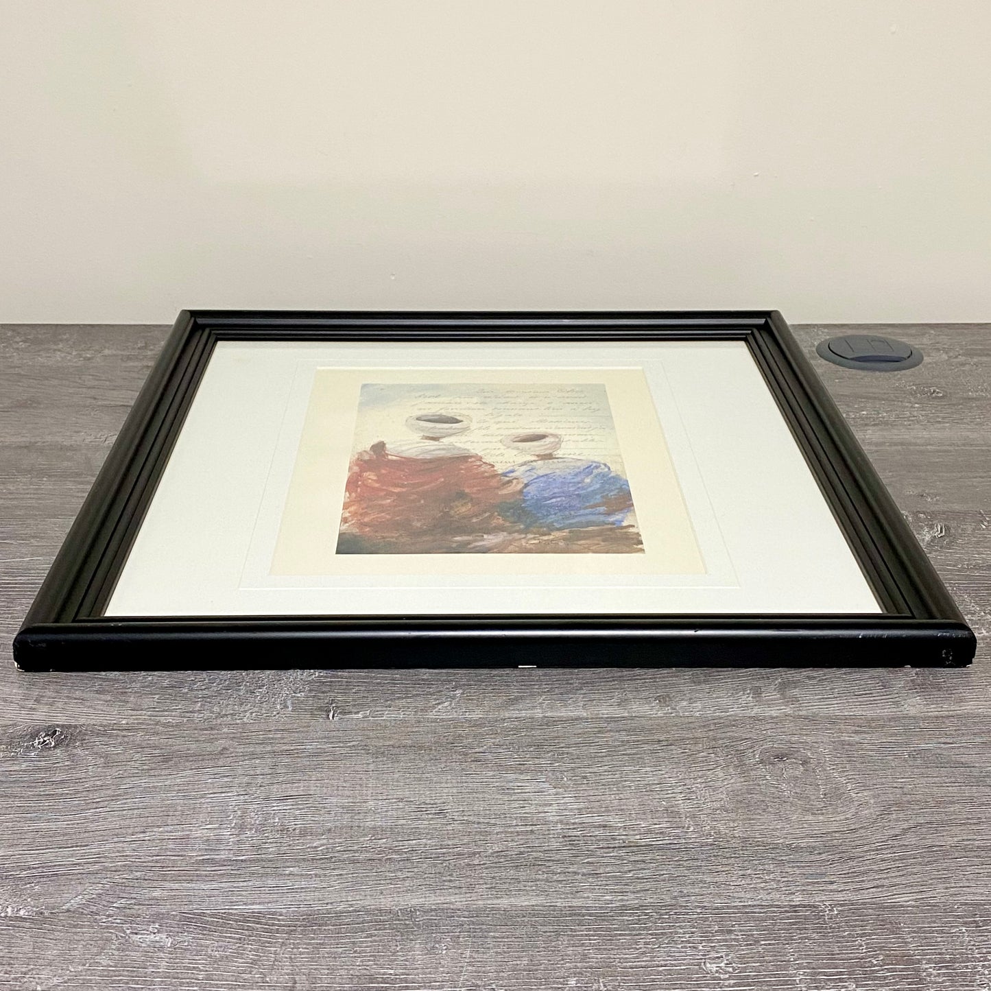 Vintage Bedouins Assis I Etude Art Print Plate Signed Yann Letestu Framed Glazed