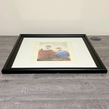 Vintage Bedouins Assis I Etude Art Print Plate Signed Yann Letestu Framed Glazed
