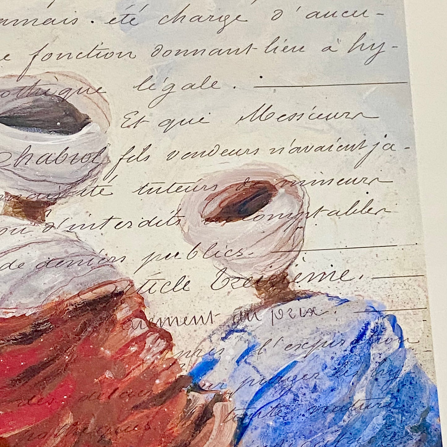 Vintage Bedouins Assis I Etude Art Print Plate Signed Yann Letestu Framed Glazed