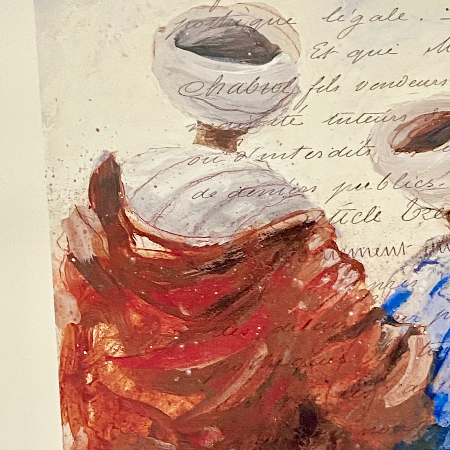 Vintage Bedouins Assis I Etude Art Print Plate Signed Yann Letestu Framed Glazed