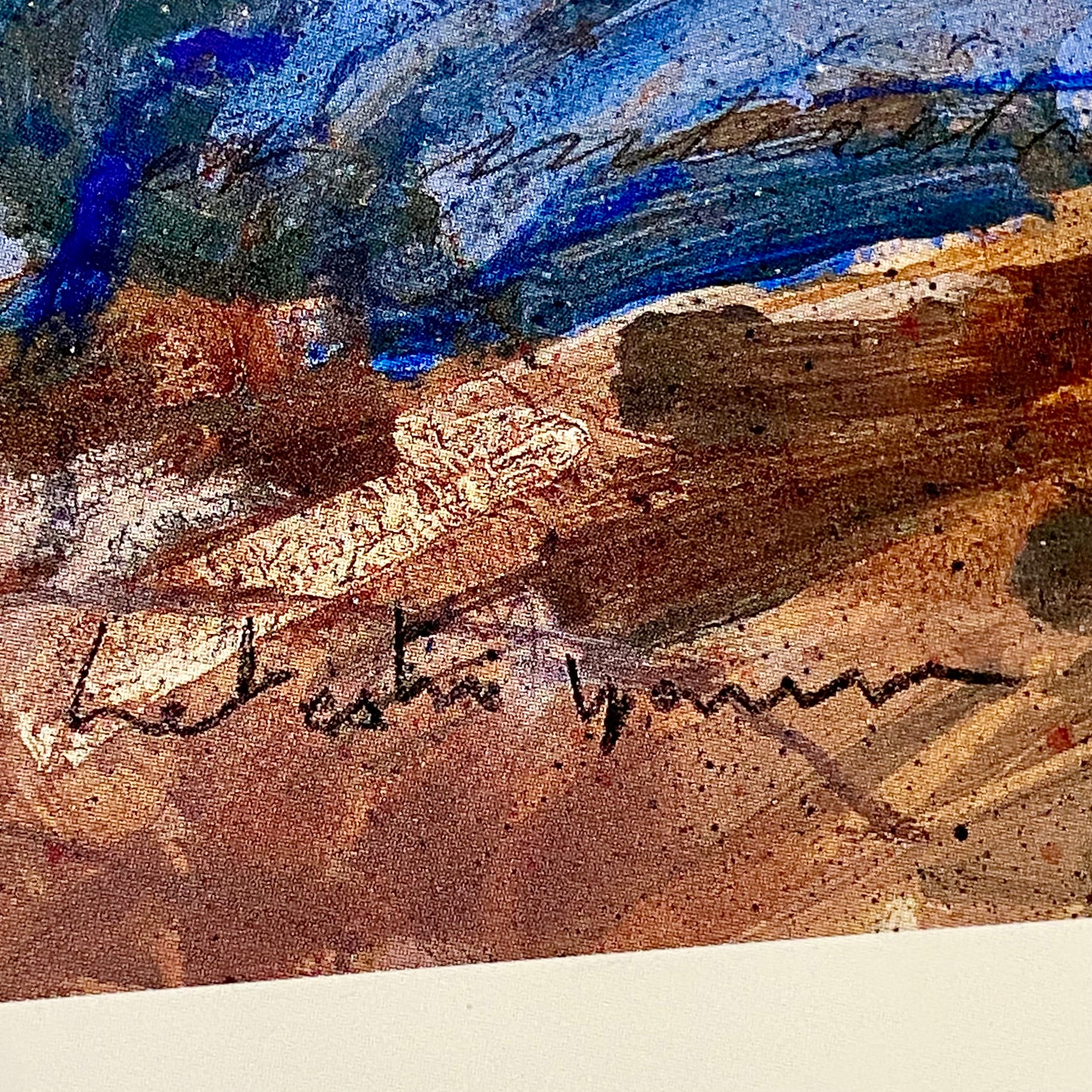 Vintage Bedouins Assis I Etude Art Print Plate Signed Yann Letestu Framed Glazed