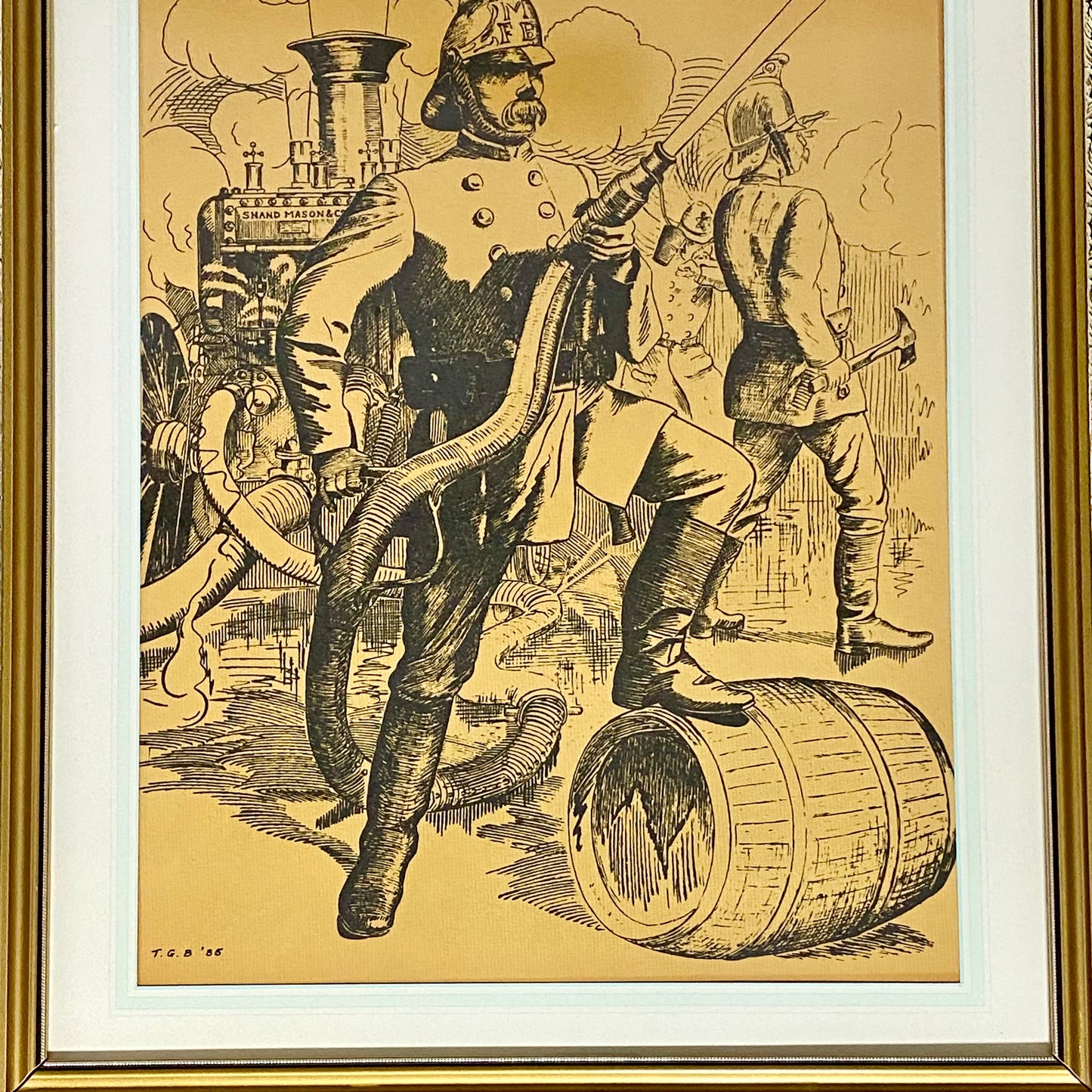 Vintage Steadfast Shand Mason Drawing Limited Ed No.7 /300 T G Brown 1985 Framed