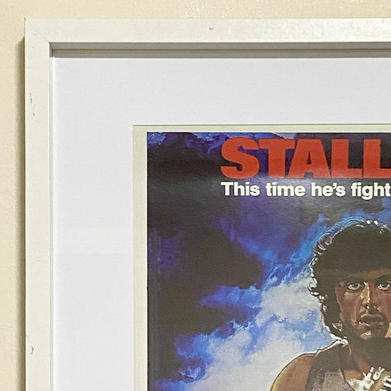Vintage First Blood Rambo Movie Film Promotional Poster Art Print Framed Glazed