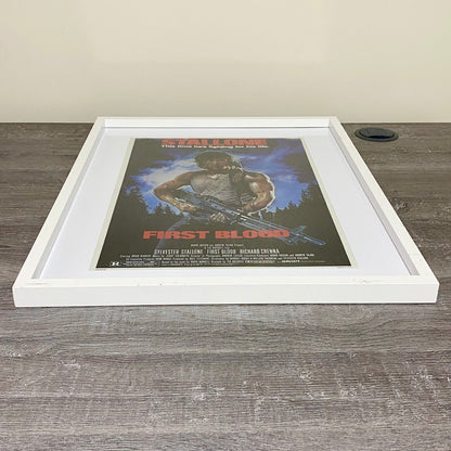 Vintage First Blood Rambo Movie Film Promotional Poster Art Print Framed Glazed