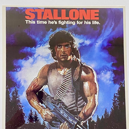 Vintage First Blood Rambo Movie Film Promotional Poster Art Print Framed Glazed