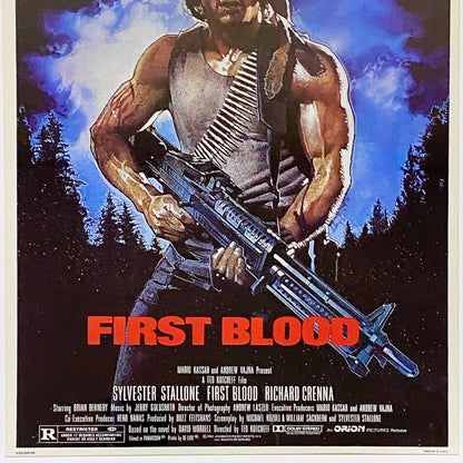 Vintage First Blood Rambo Movie Film Promotional Poster Art Print Framed Glazed