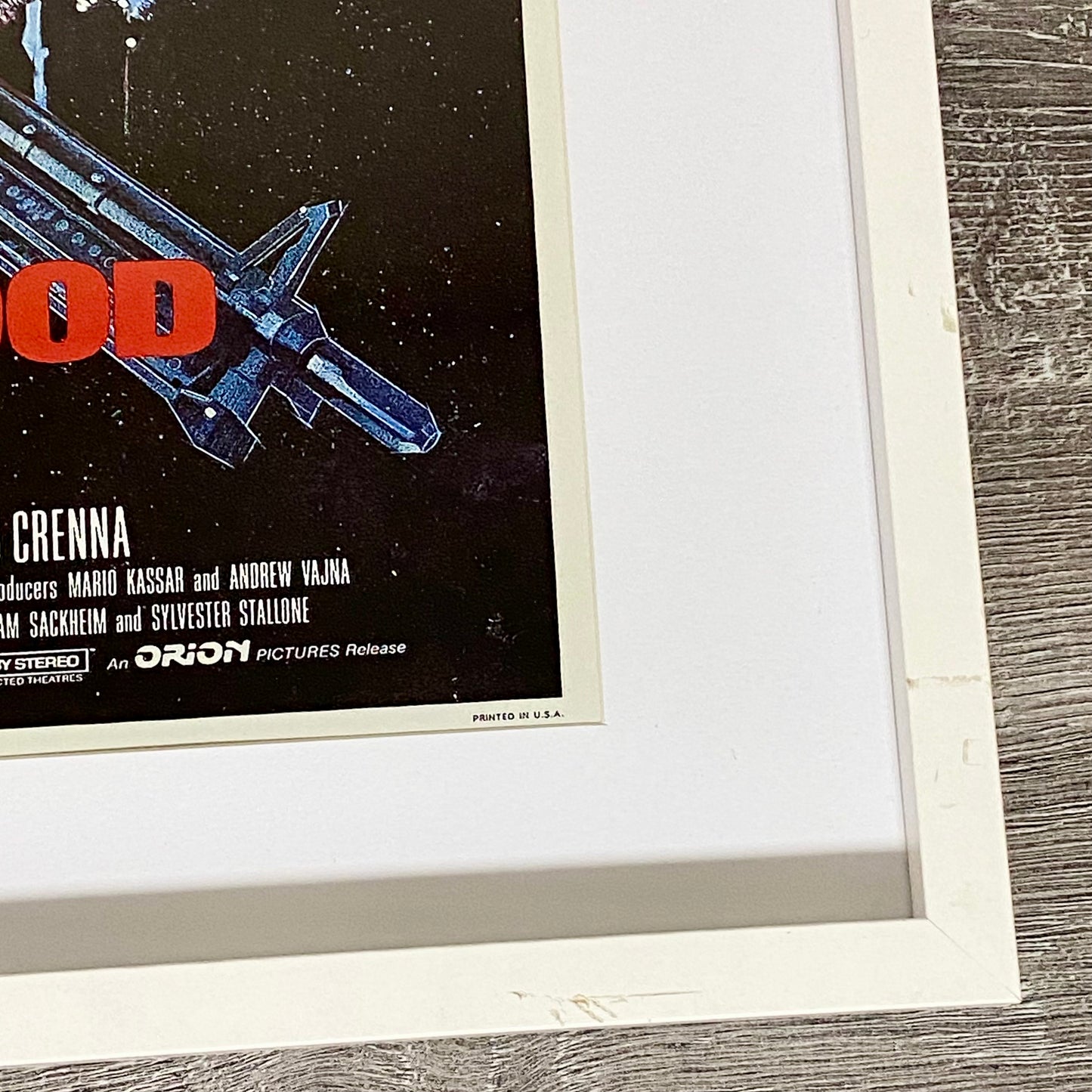 Vintage First Blood Rambo Movie Film Promotional Poster Art Print Framed Glazed