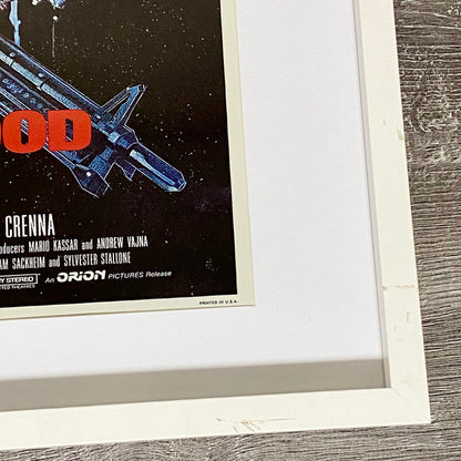 Vintage First Blood Rambo Movie Film Promotional Poster Art Print Framed Glazed