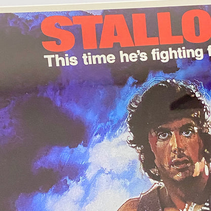 Vintage First Blood Rambo Movie Film Promotional Poster Art Print Framed Glazed
