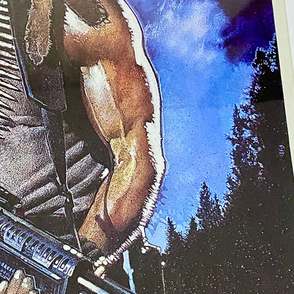 Vintage First Blood Rambo Movie Film Promotional Poster Art Print Framed Glazed