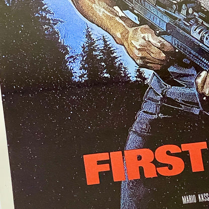 Vintage First Blood Rambo Movie Film Promotional Poster Art Print Framed Glazed