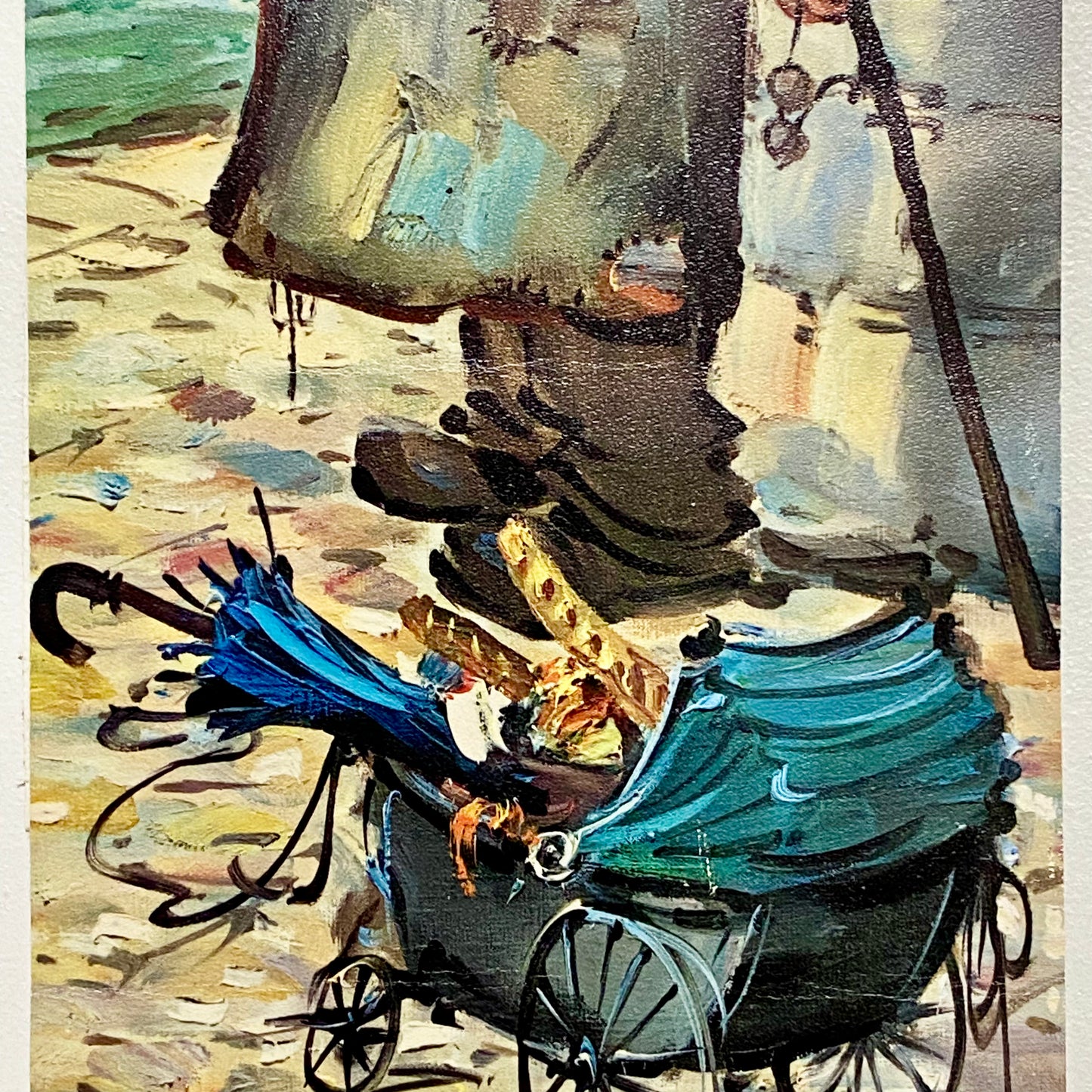 Vintage Clochard De Paris Street Scene Art Deco Print Plate Signed Pierre 1969