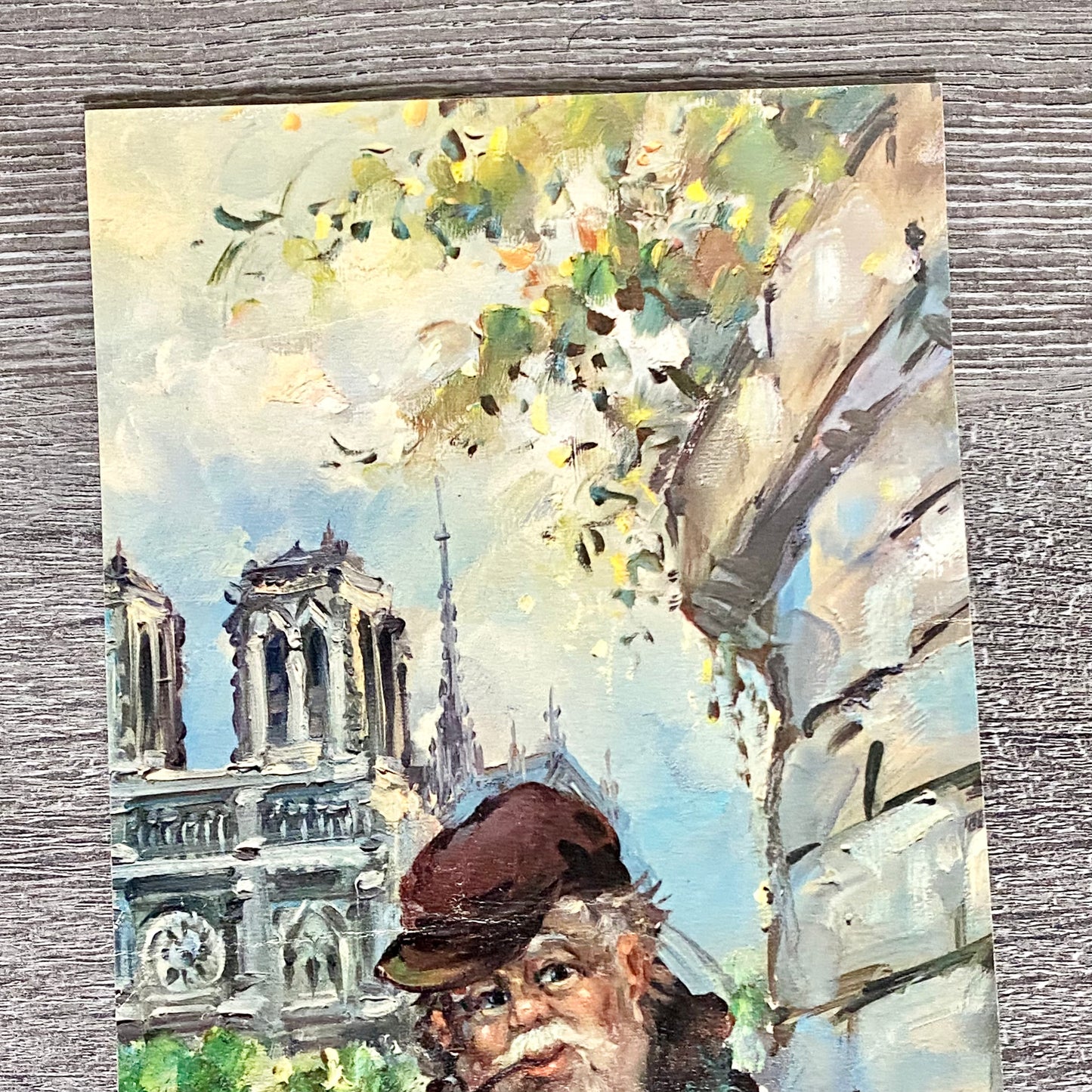 Vintage Clochard De Paris Street Scene Art Deco Print Plate Signed Pierre 1969