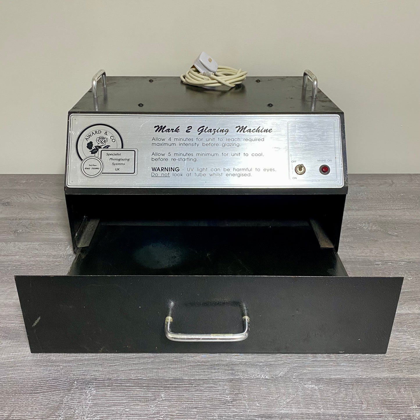 Award & Co Mark 2 Glazing Machine Photoglazing Systems UK Unit No Lamp Very Rare