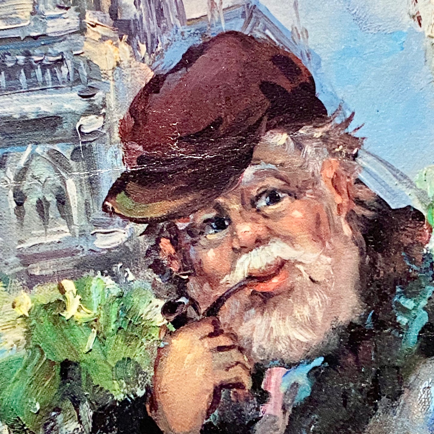 Vintage Clochard De Paris Street Scene Art Deco Print Plate Signed Pierre 1969